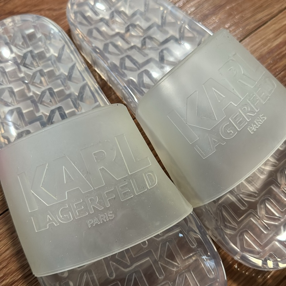 Karl Lagerfeld Clear Jelly Slides Size 7M/9W/40EU